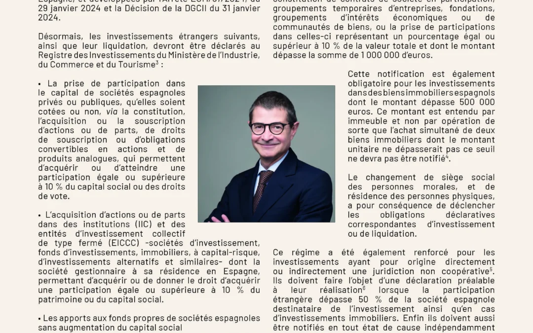 Bruno ROCA GRAU Investissements etrangers en Espagne